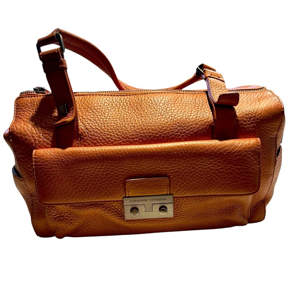 Adrienne Vittadini Pebbled Leather Shoulder Bag with a lot of space